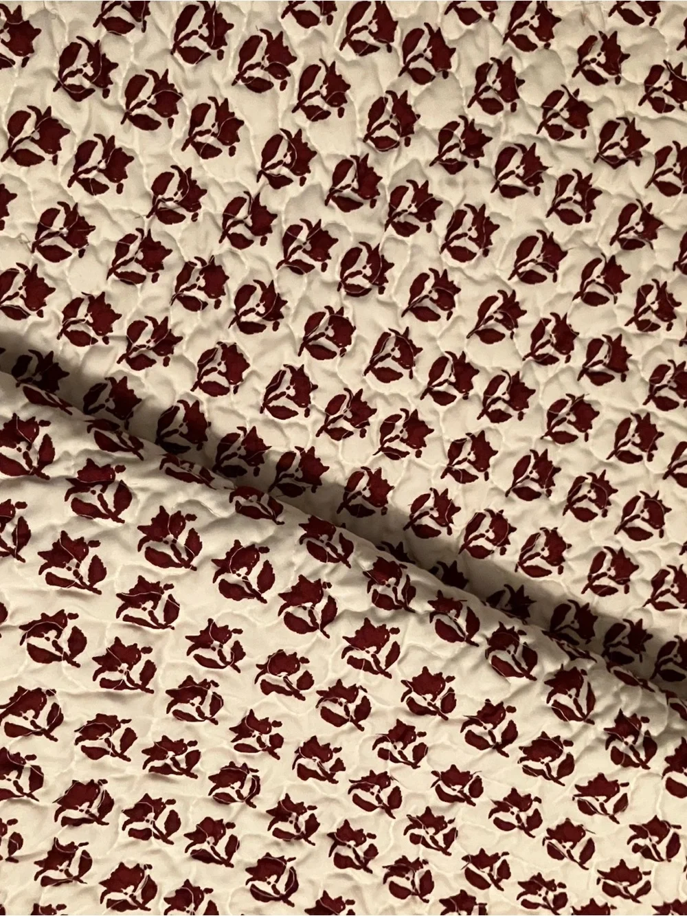 Botanical Patchwork Quilt with Coordinating Shams - Red, Green, Cream